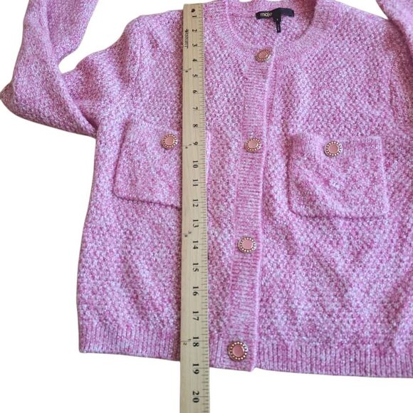 Maje womens Sz 1 usa S pink Marguerita cardigan sweater - Picture 5 of 7
